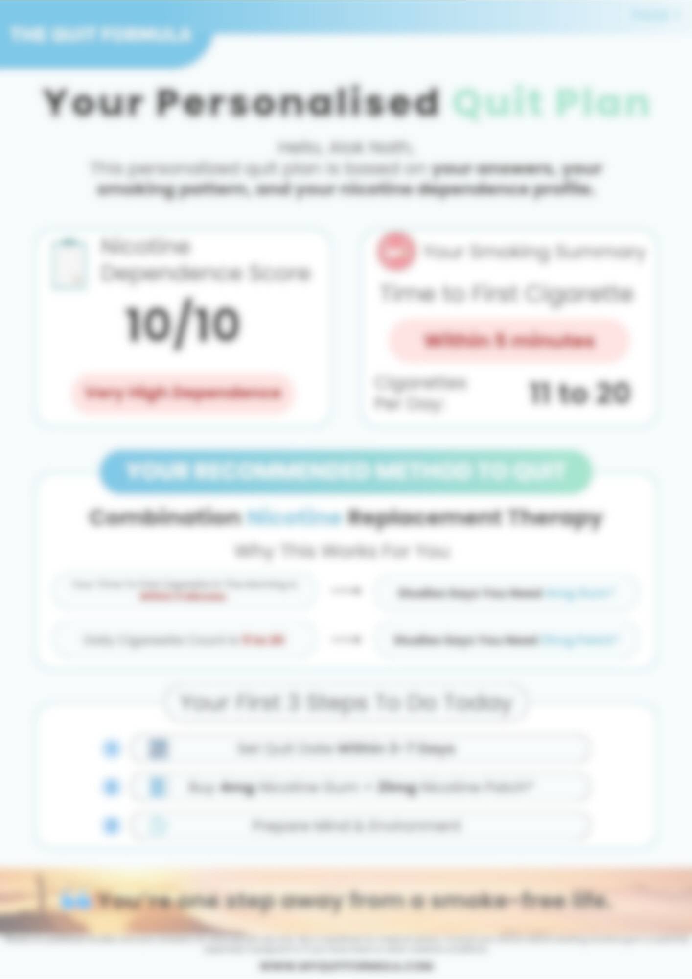 Quit Smoking Personalised Plan